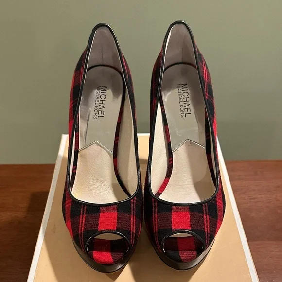 Michael Kors Plaid Peep-Toe Heels ✨🌹 - Picture 3 of 9